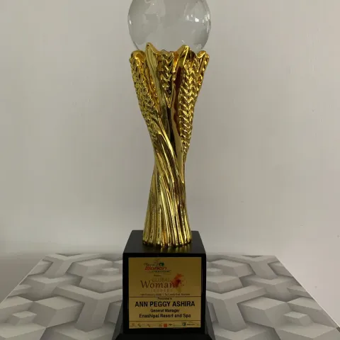 Gold trophy with crystal globe, Global Woman Leaders 2026